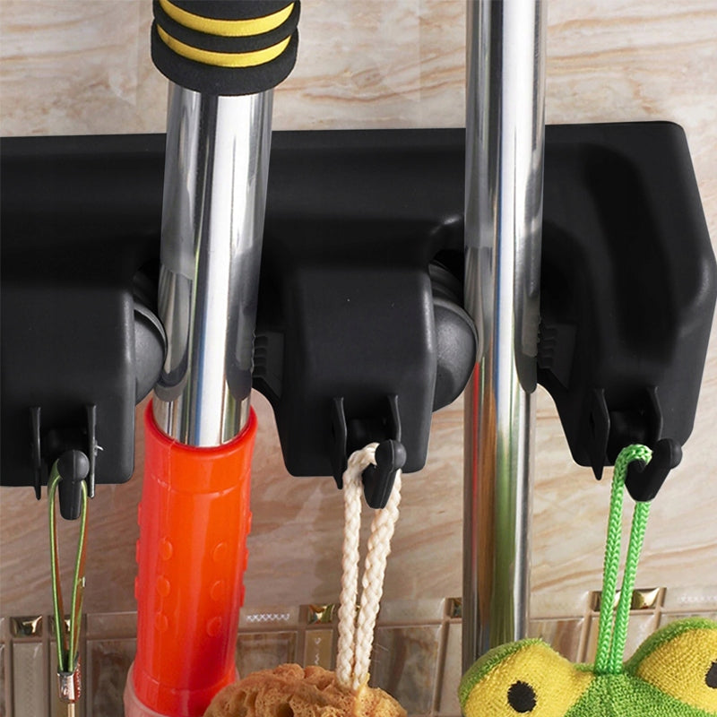 BROOM HANGER HOLDER MOP RAKE GARDEN TOOLS 5 WALL PLACES Kind row hanger