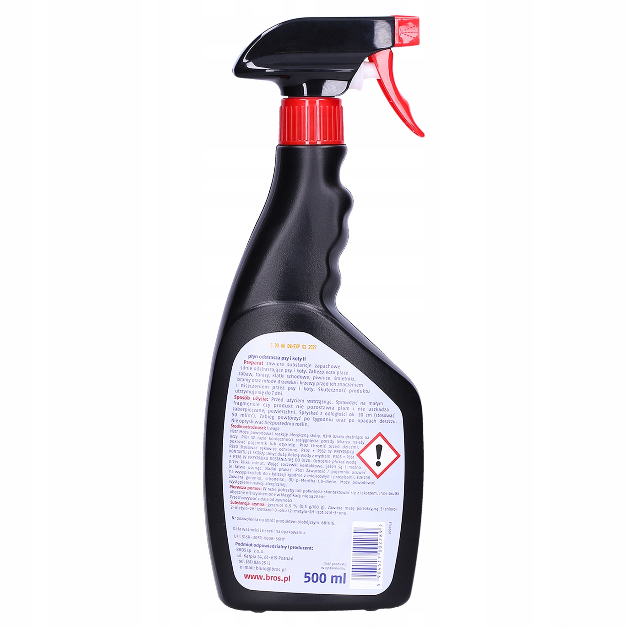 BROS AGENT LIQUID SPRAY REPELLENT DOGS CATS 500ML Manufacturer code 5904517002289