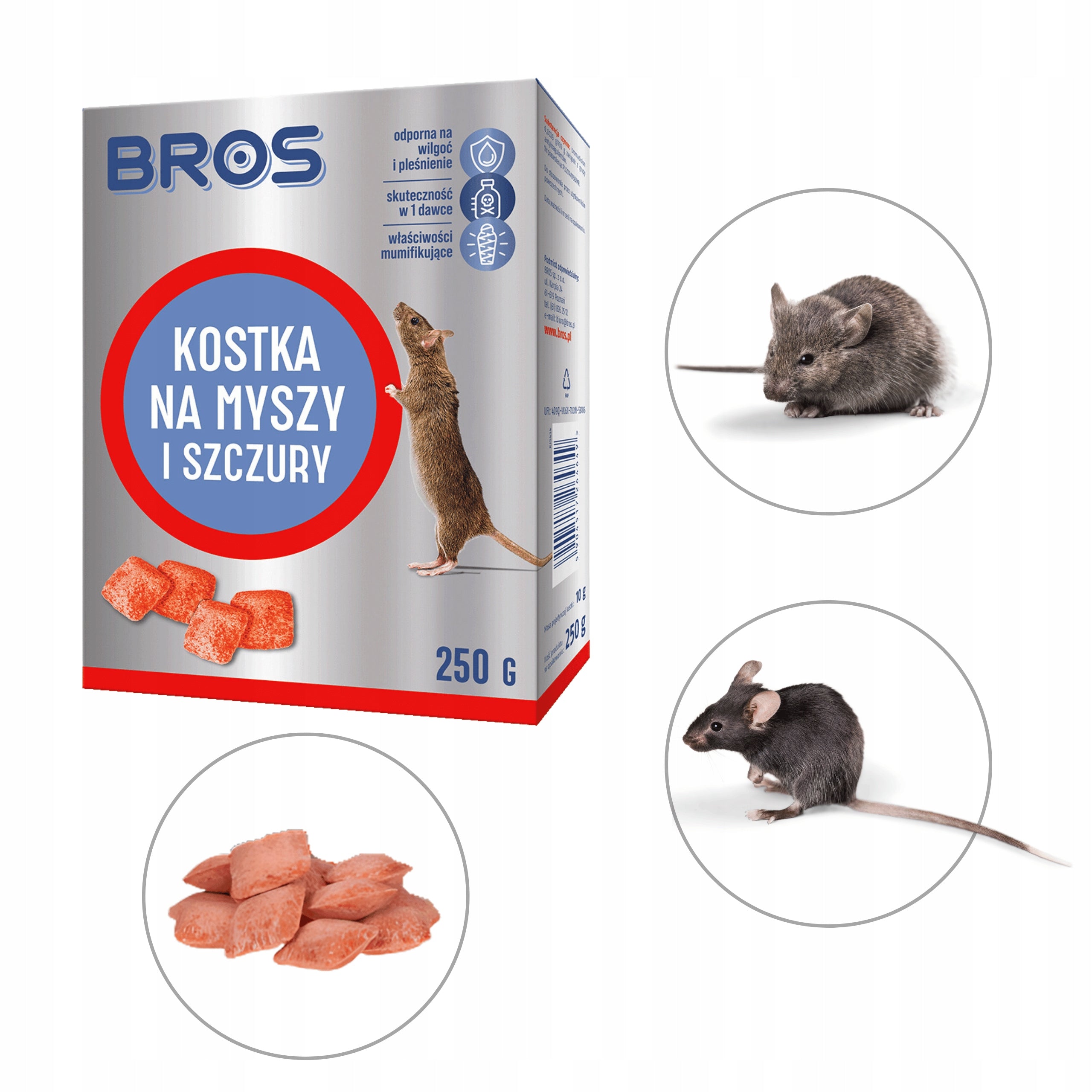 BROS CUBE FOR MICE AND RATS 250 G POISON Brand Bros