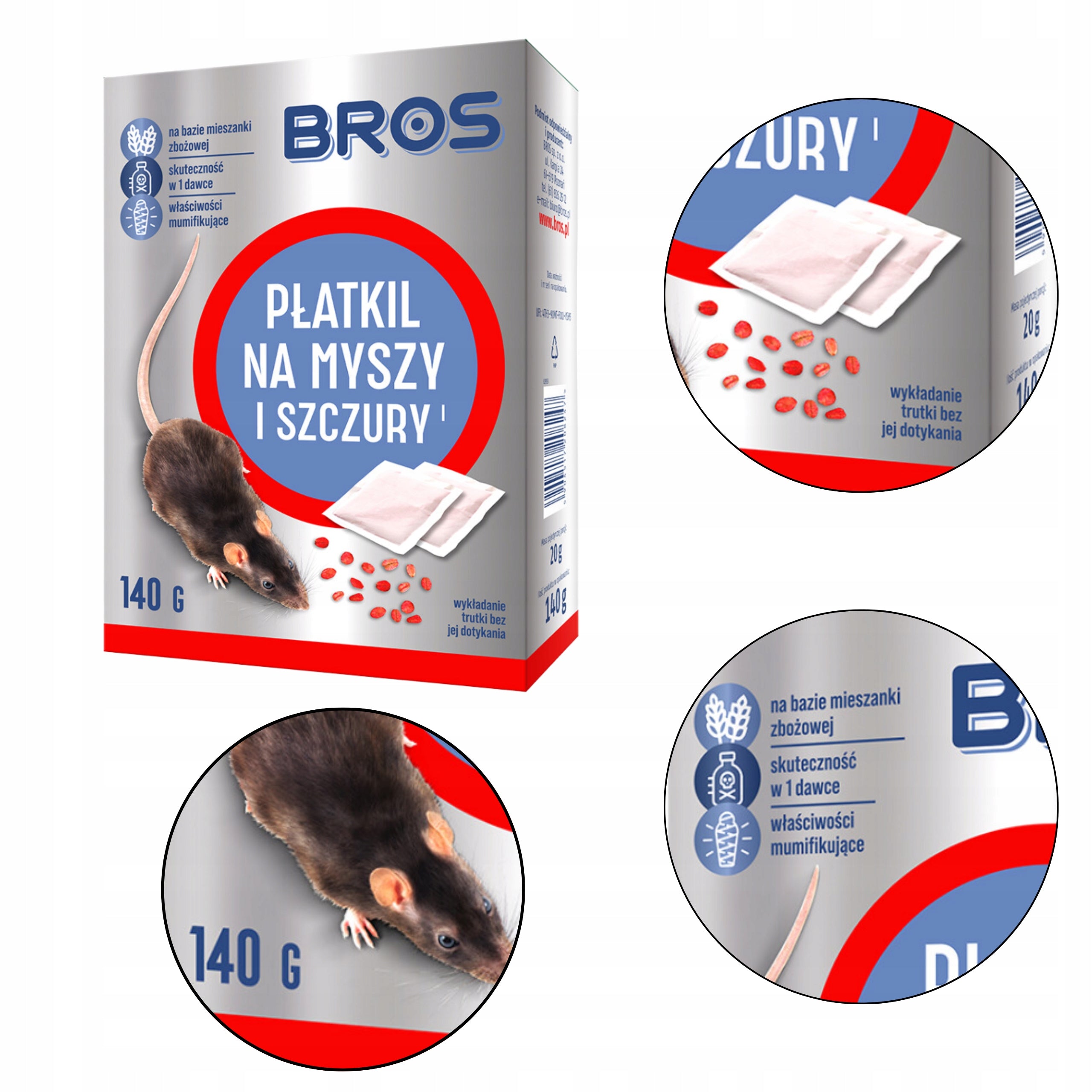 BROS FLAKEL 140 G POISON REMEDY FOR MICE AND RATS Brand Bros