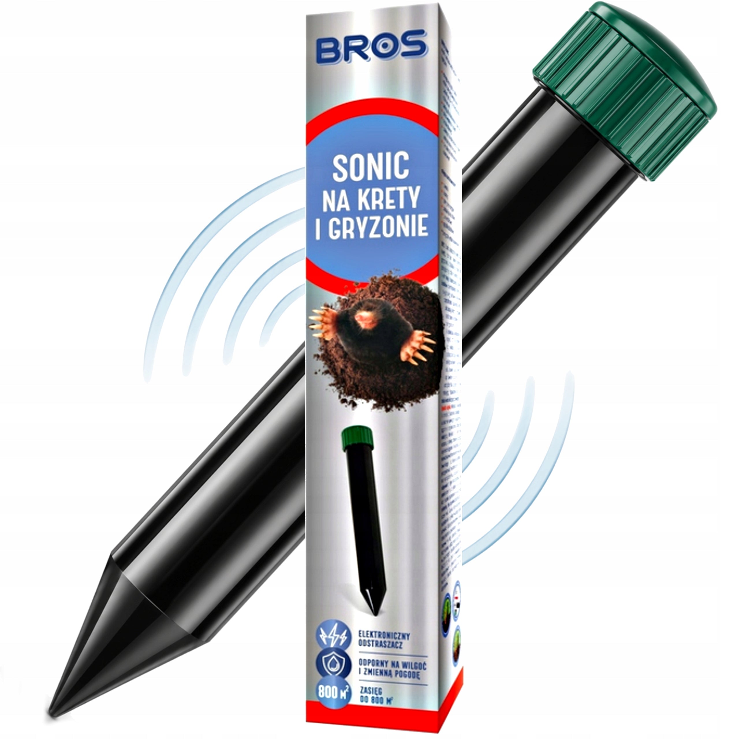 BROS SONIC ELECTRIC REPELLENT FOR MOUSE MOLES VOLES LONG RANGE