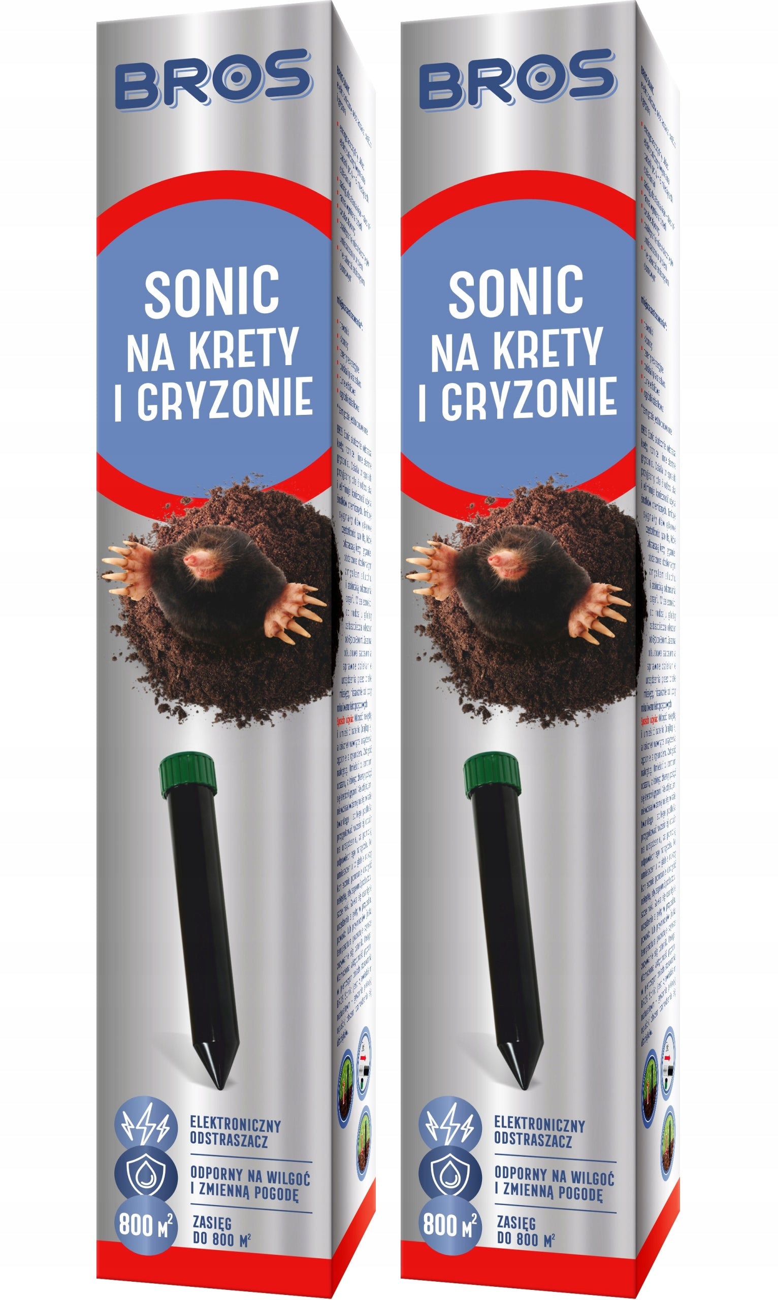 BROS Sonic for moles, rodents and snakes, repellent against moles - 2 pcs.