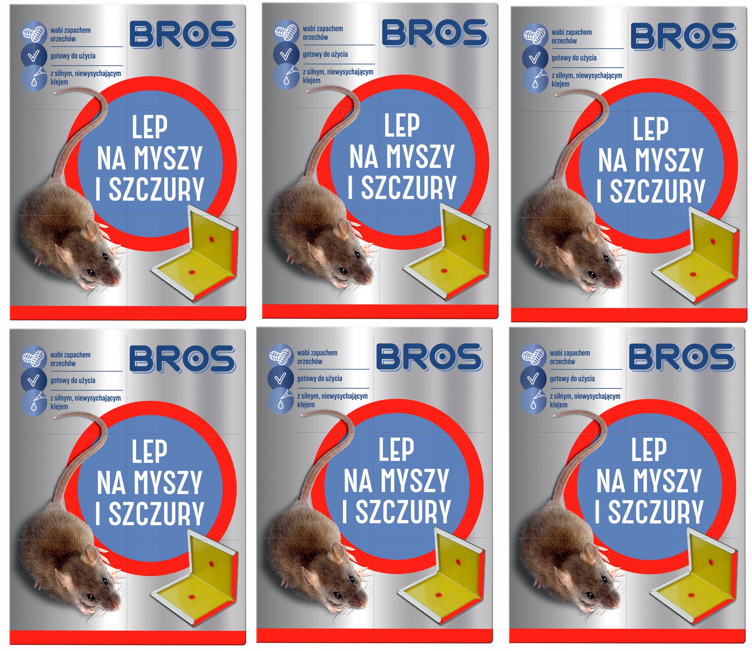 BROS Stick on mice and rats LARGE, sticky trap 6 PCS Batteries included no