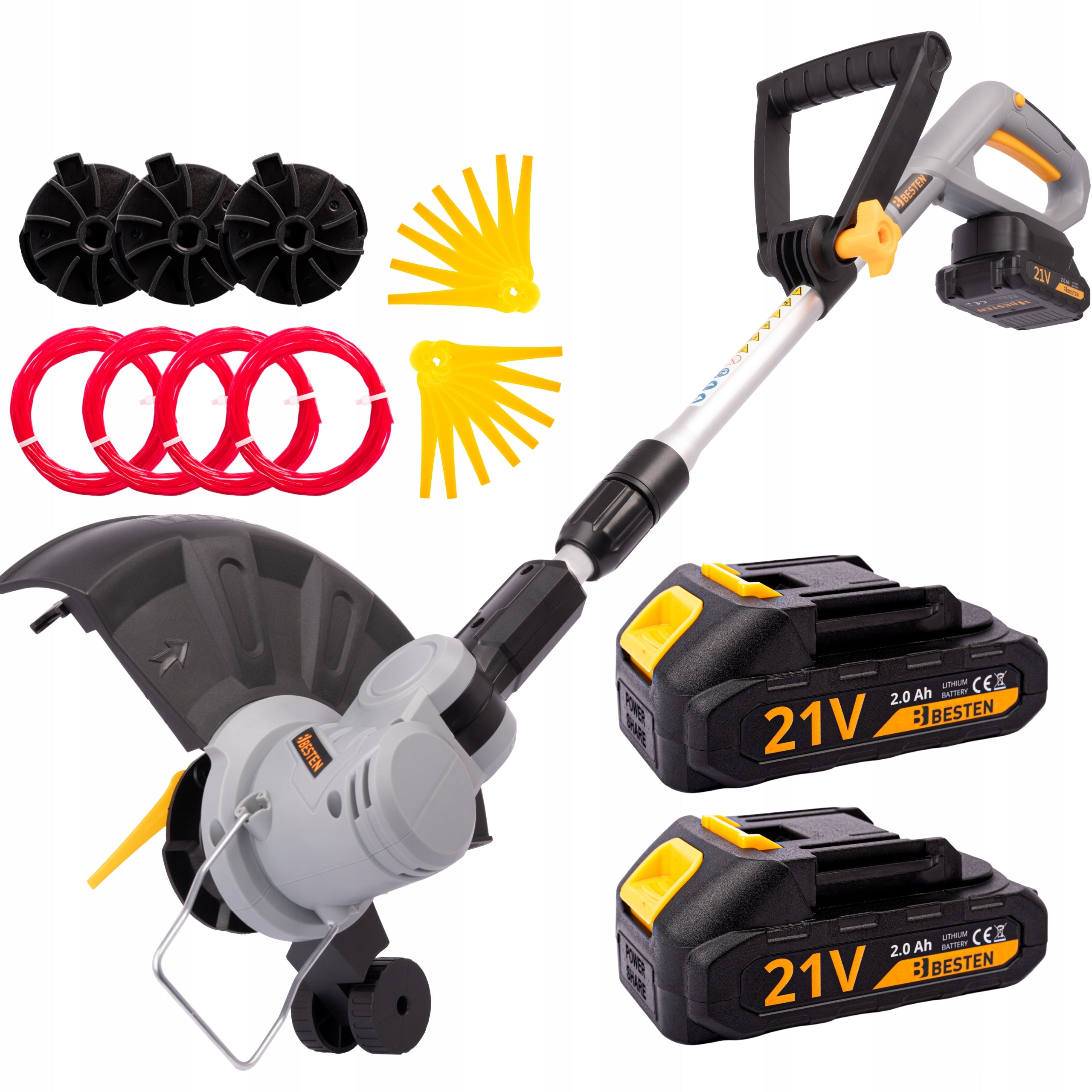 BRUSH CUTTER CORDLESS BRUSH CUTTER ON GRASS WHEELS SCYTHE BLADE SET