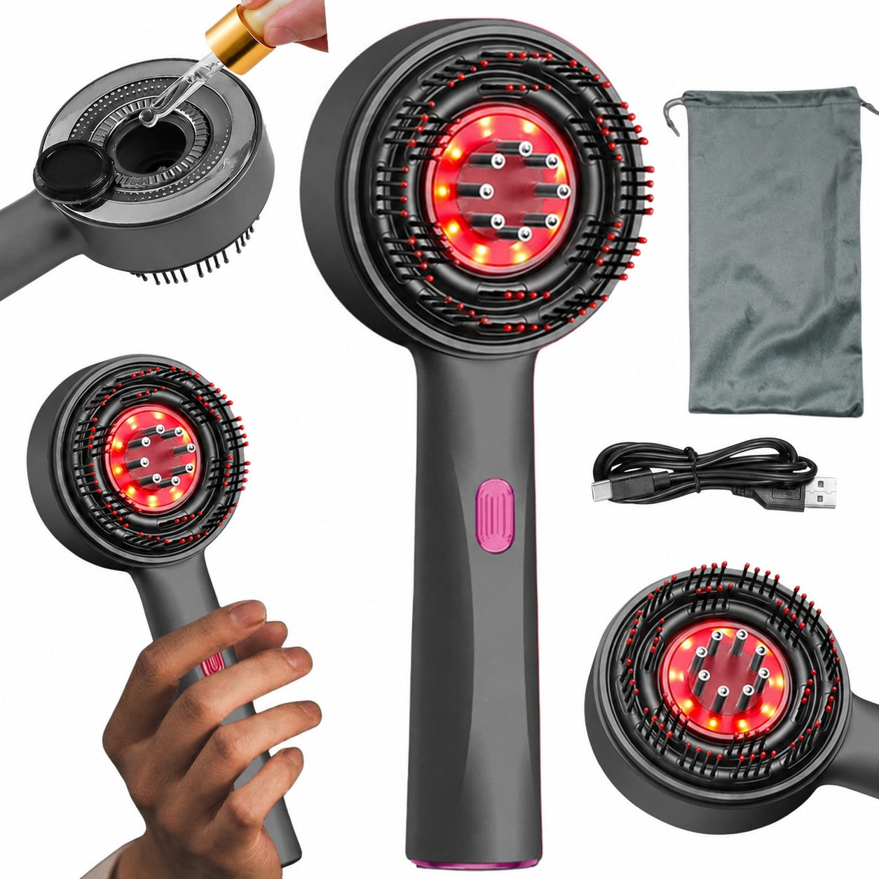 BRUSH SCALP MASSAGER REGENERATING APPLICATOR CORDLESS RUB