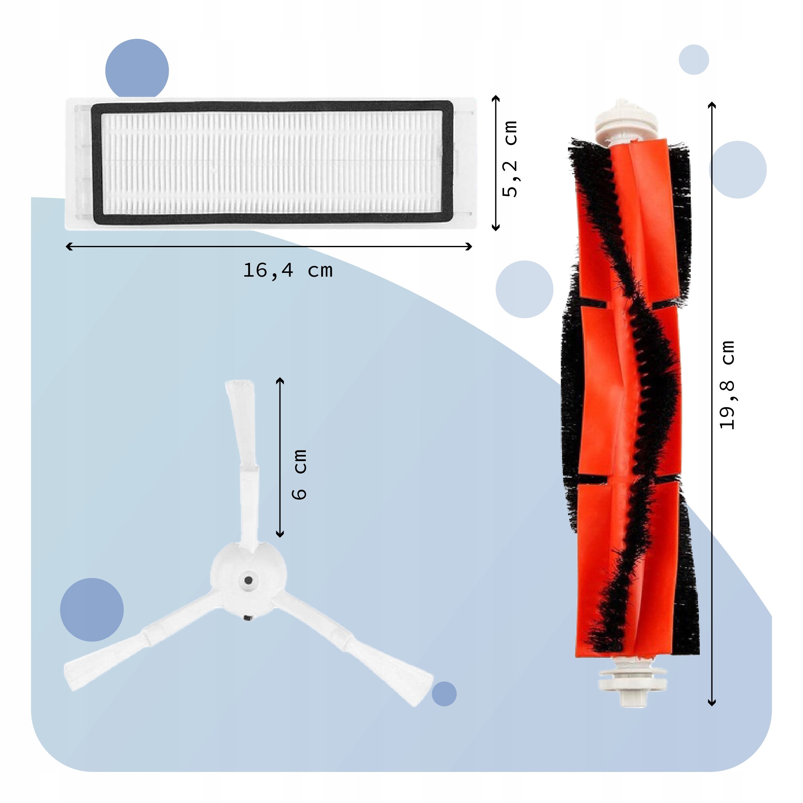 BRUSH SET FILTERS FOR ROBOROCK E20 E25 E35 S50 S60 S65 S5 S6 MAXV S501 Manufacturer Litago