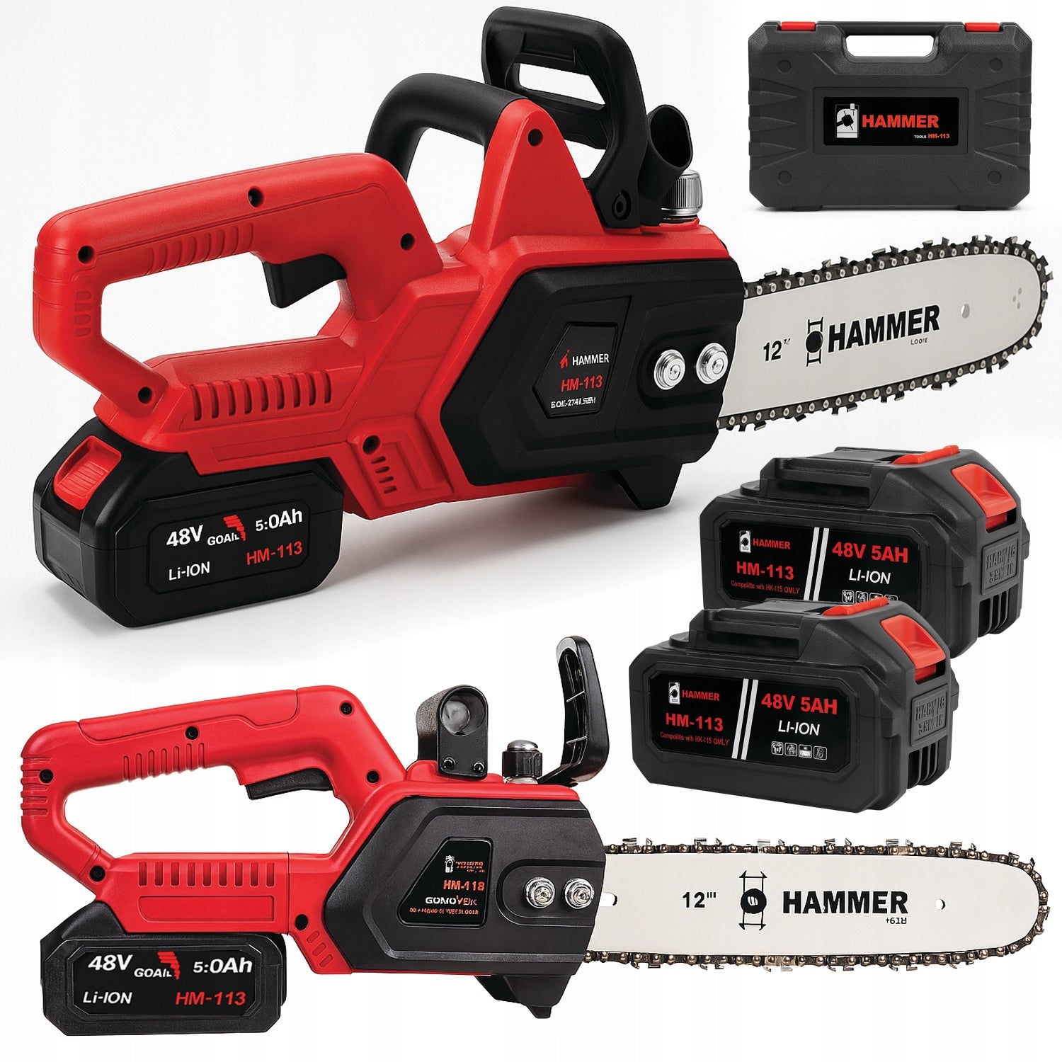 BRUSHLESS CHAINSAW CORDLESS SAW 12" INCH GREASE 2 AKU