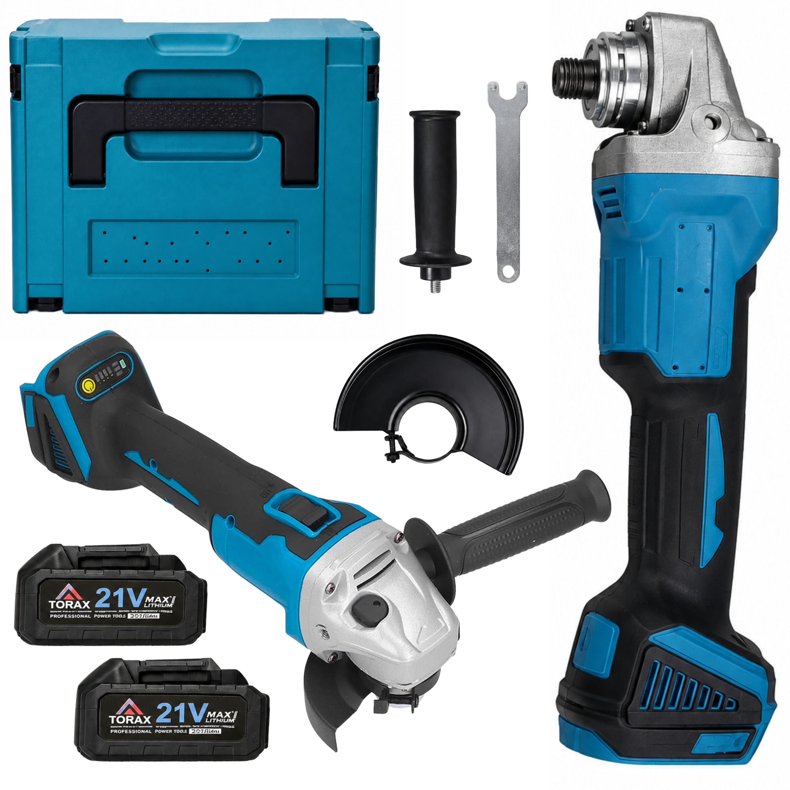 BRUSHLESS CORDLESS ANGLE GRINDER 125mm 21V ANGLE 2x5Ah STRONG Packaging status original