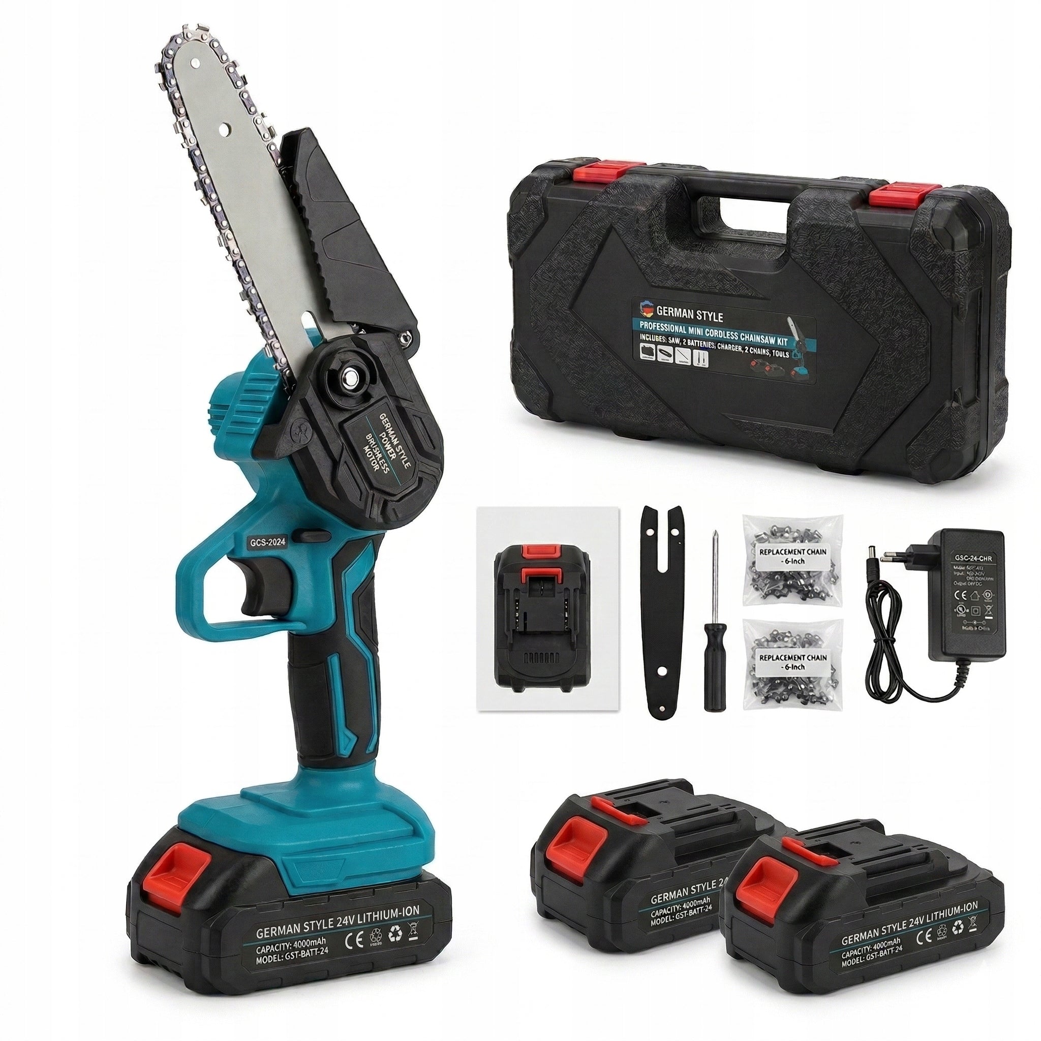 BRUSHLESS CORDLESS CHAINSAW 24V 2xAKU 2xChain 6" ONEX3301 Manufacturer code onex-3301-55