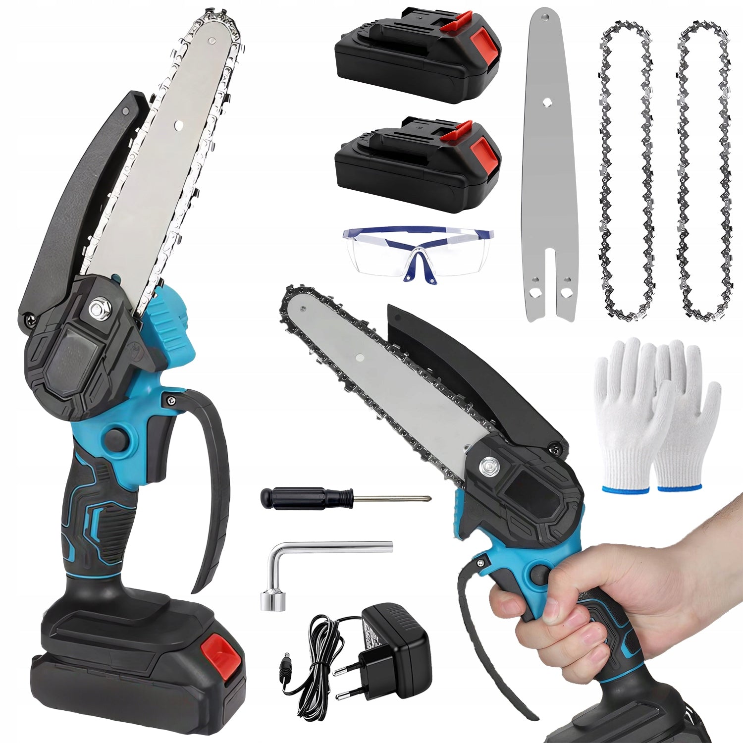 BRUSHLESS CORDLESS CHAINSAW 6” 2xAKU 21V BRANCH SAW