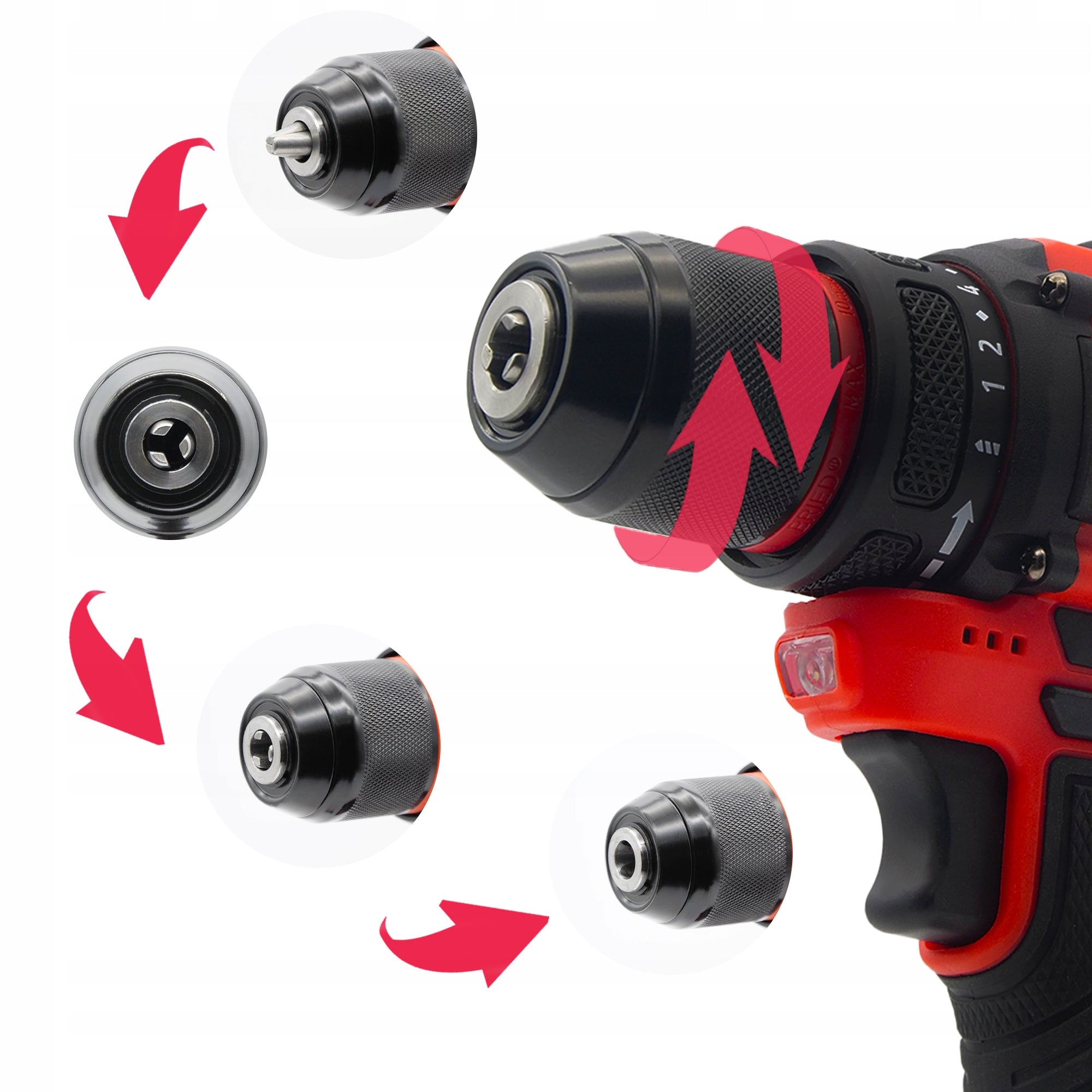BRUSHLESS CORDLESS DRILL 40N/m 2xAKU + ACCESSORIES Power supply rechargeable battery