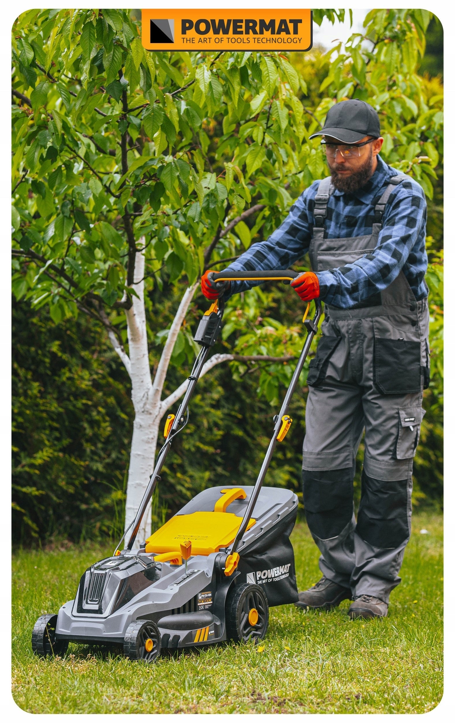 BRUSHLESS CORDLESS ELECTRIC MOWER 2 x AKU 4Ah BASKET 42L 38CM Packaging status original