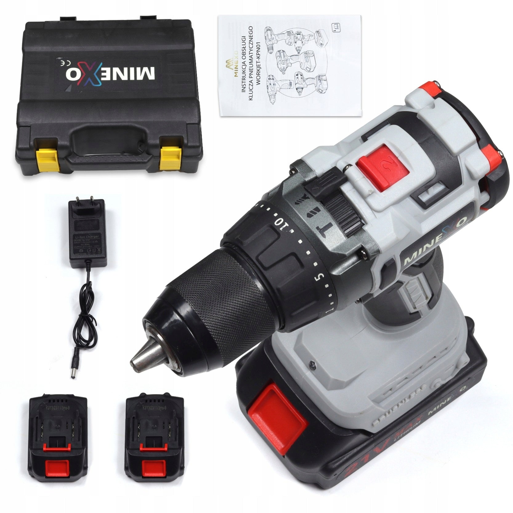BRUSHLESS CORDLESS IMPACT DRILL 21V SET SUITCASE Manufacturer code WKRET_SZARA_21V