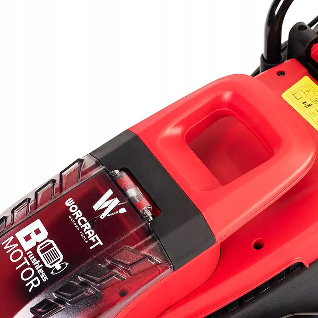 BRUSHLESS CORDLESS MOWER Worcraft BASKET 35L HEIGHT ADJUSTMENT Packaging status original