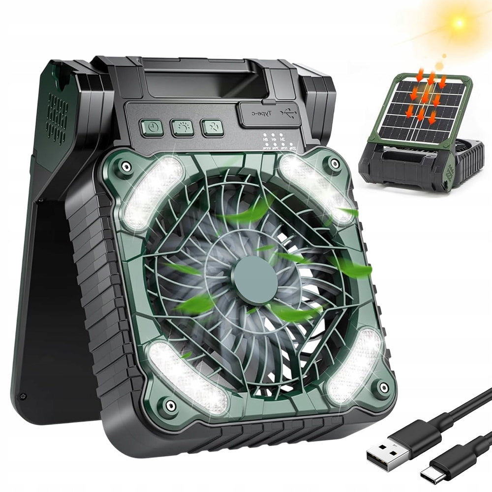BRUSHLESS TOURIST FAN 10400MAH LED LIGHT 4 SPEED