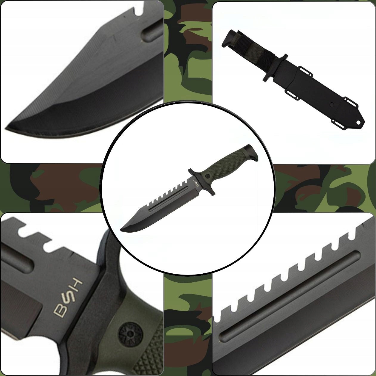 BSH ADVENTURE TACTICAL KNIFE MILITARY TOURIST SURVIVAL BUSHCRAFT CASE EAN (GTIN) 5903899933662