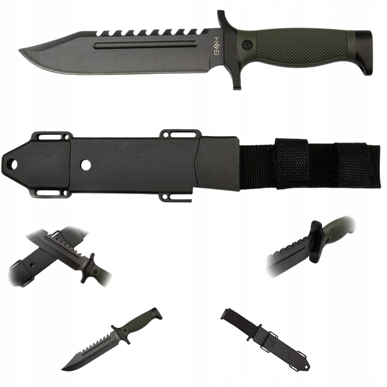 BSH ADVENTURE TACTICAL KNIFE MILITARY TOURIST SURVIVAL BUSHCRAFT CASE