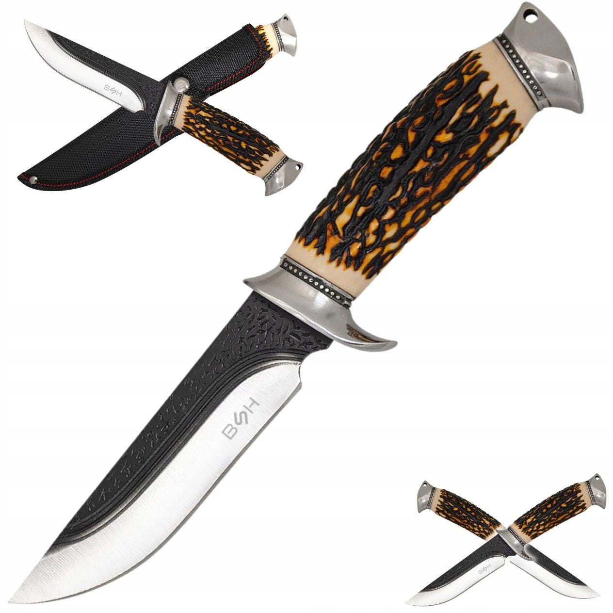 BSH HUNTING KNIFE SCOUT TOURIST MILITARY TACTICAL SURVIVAL