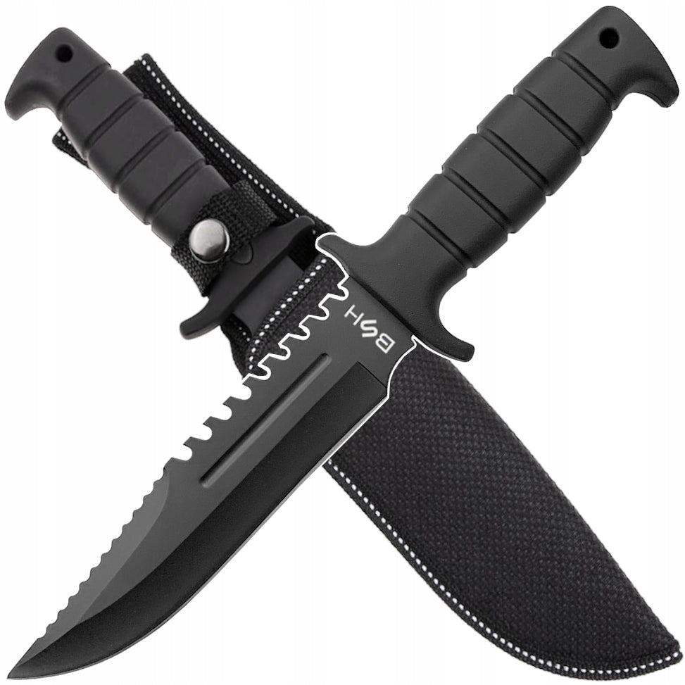 BSH - TACTICAL KNIFE RAMBO Military Hunting WITH HOLSTER Stainless Steel 420 Manufacturer code 000