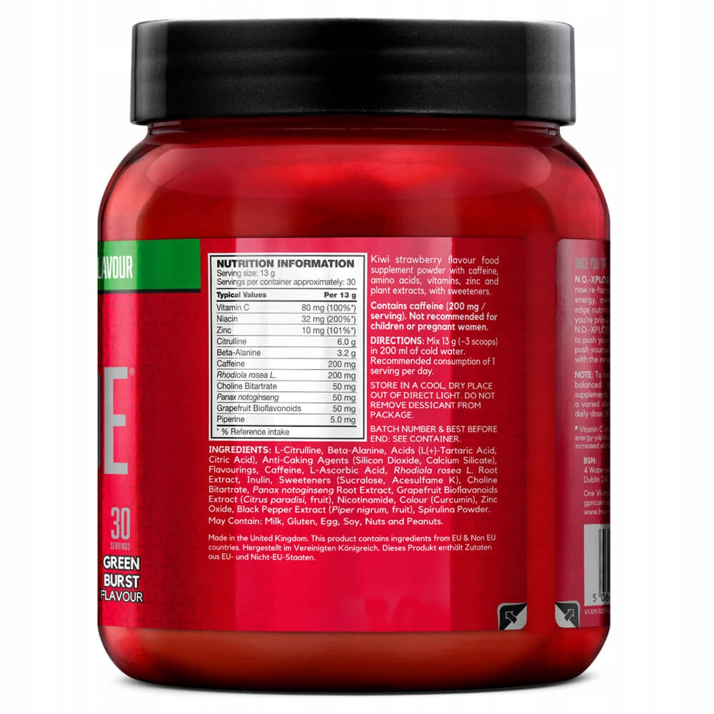 BSN N.O-XPLODE Legendary Green Burst STRONG PRE-WORKOUT PUMP 30p/390g Expiration date not specified