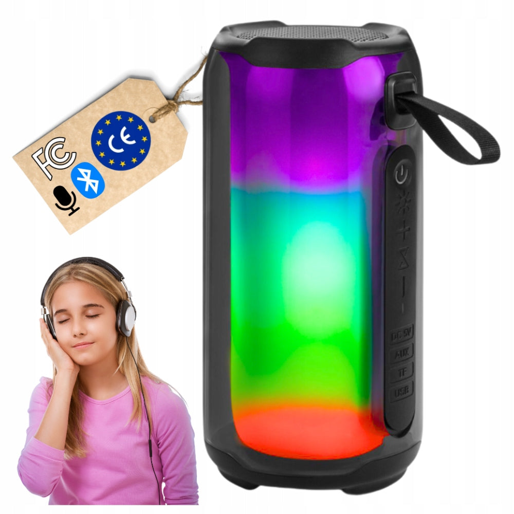 BT Bluetooth Speaker LED Tube RGB Speaker Wireless Portable Mini Small
