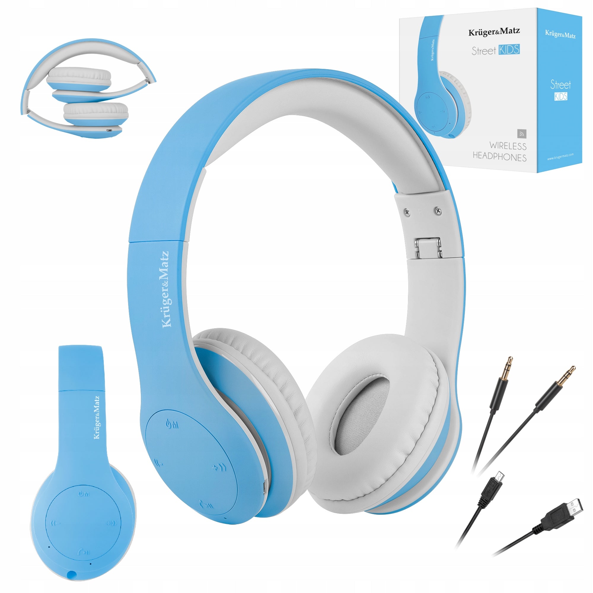 BT Wireless Bluetooth Headphones for Kids KrugerMatz Street Microphone