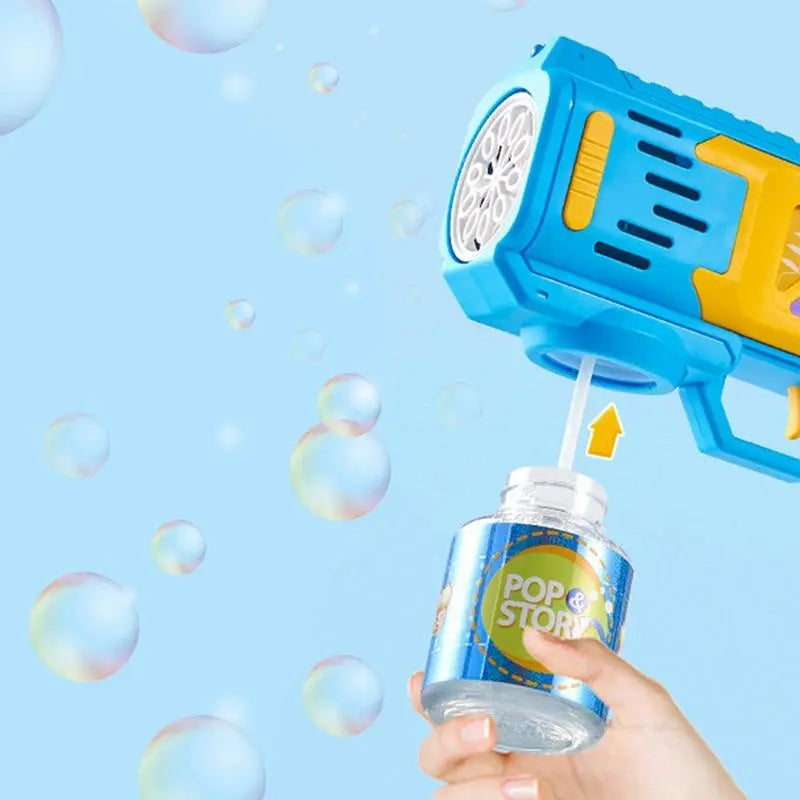 BUBBLE GUN BUBBLE MACHINE FOR BATTERIES+ 4x BATTERIES + LIQUID blue Manufacturer code PISTOLET NA BAŃKI MYDLANE+ 50ml płyn+ baterie