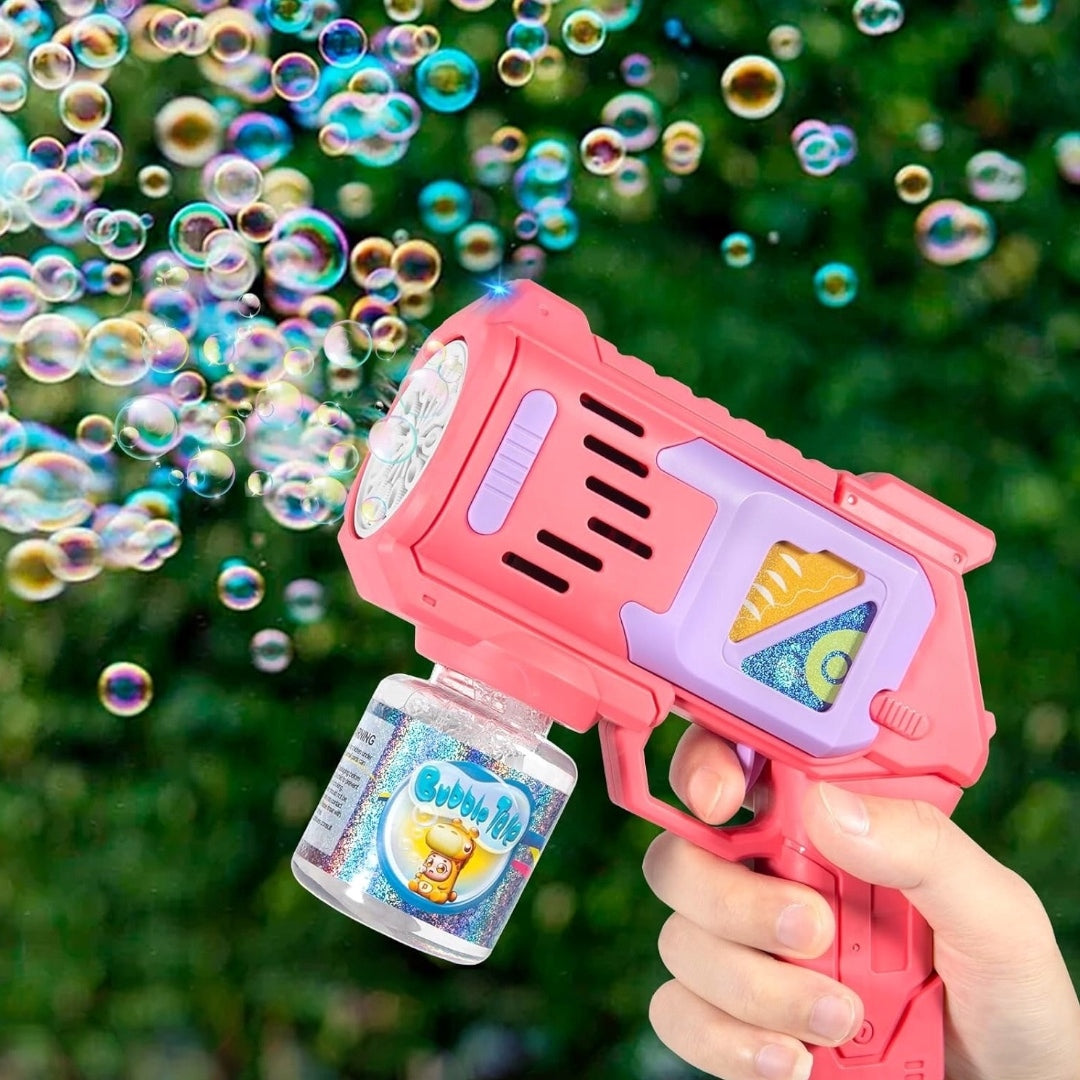 BUBBLE GUN SOAP BUBBLE MAKING MACHINE + LIQUID + 4x BATTERIES Manufacturer code Maszynka MGP1080