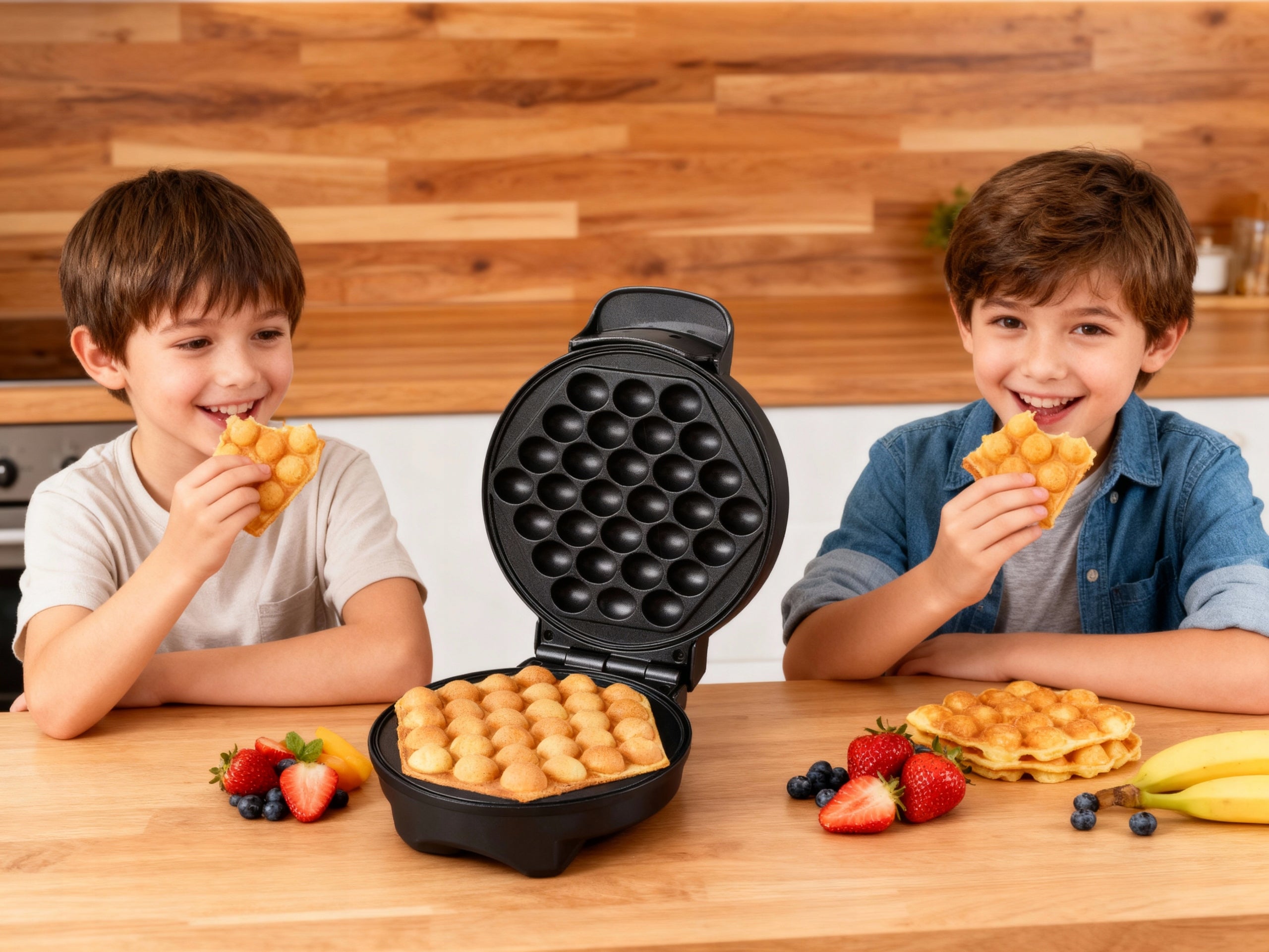 BUBBLE WAFFLE MAKER 850W BUBBLE WAFFLE EGGPUFFS CRISPY WAFFLES LIKE FROM A BOOTH Manufacturer code TKG EWM 1800 BK