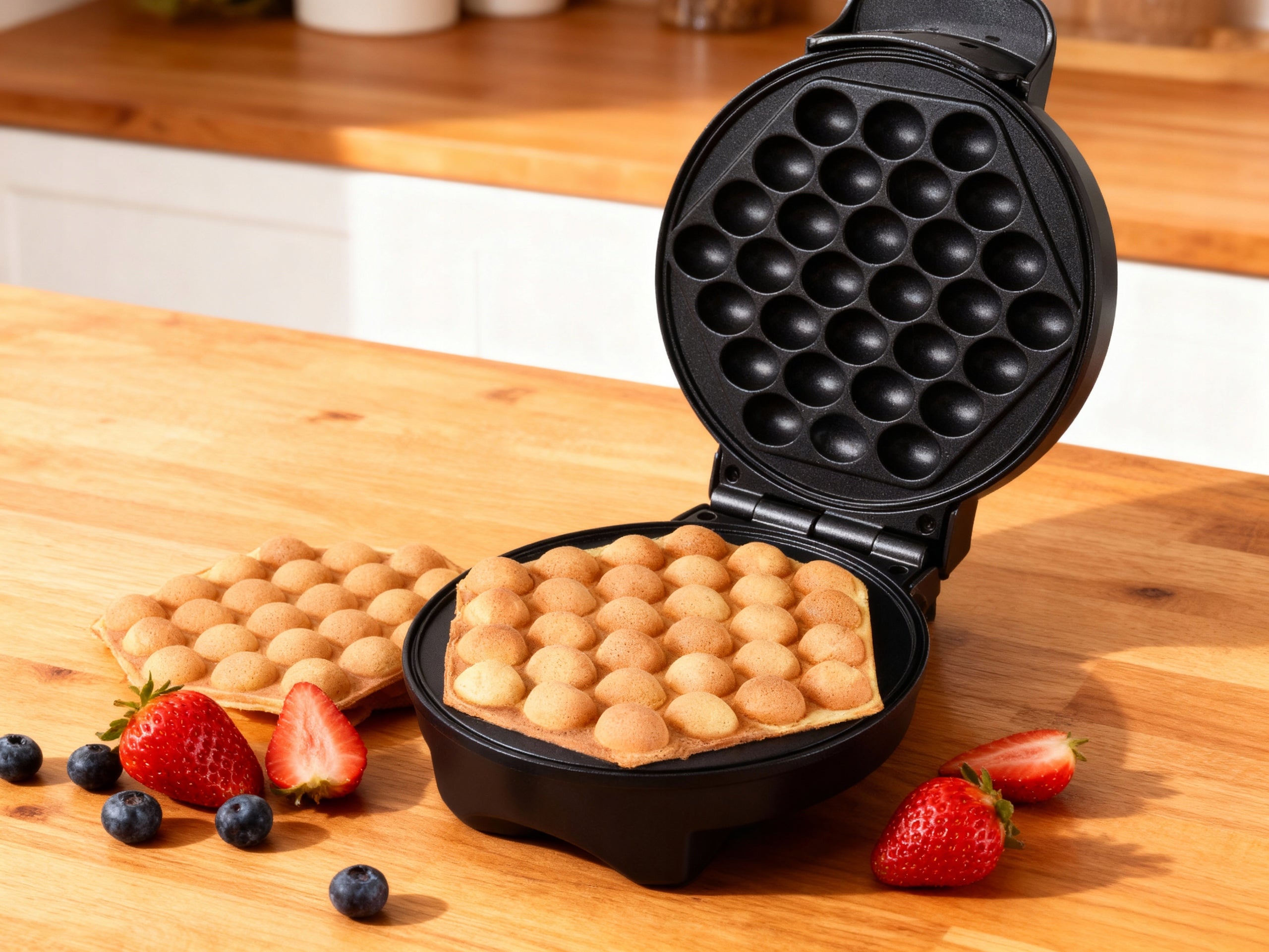 BUBBLE WAFFLE MAKER 850W BUBBLE WAFFLE EGGPUFFS CRISPY WAFFLES LIKE FROM A BOOTH Power rating 850 W