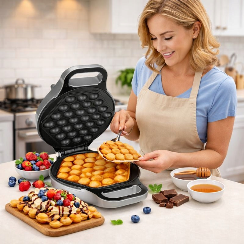 BUBBLE WAFFLE MAKER WAFFLES EGG WRAPPED BUBBLE Puffs 850W STRONG 700W Manufacturer code 263965