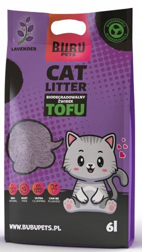 BUBU PETS Cat Litter Tofu Biodegradable 2,5kg/6L Lavender Product weight 2.5 kg