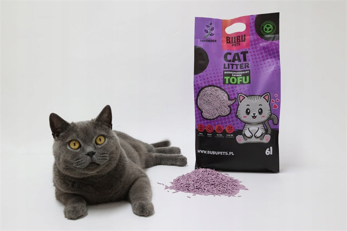 BUBU PETS Cat Litter Tofu Biodegradable 2,5kg/6L Lavender Volume 6 l