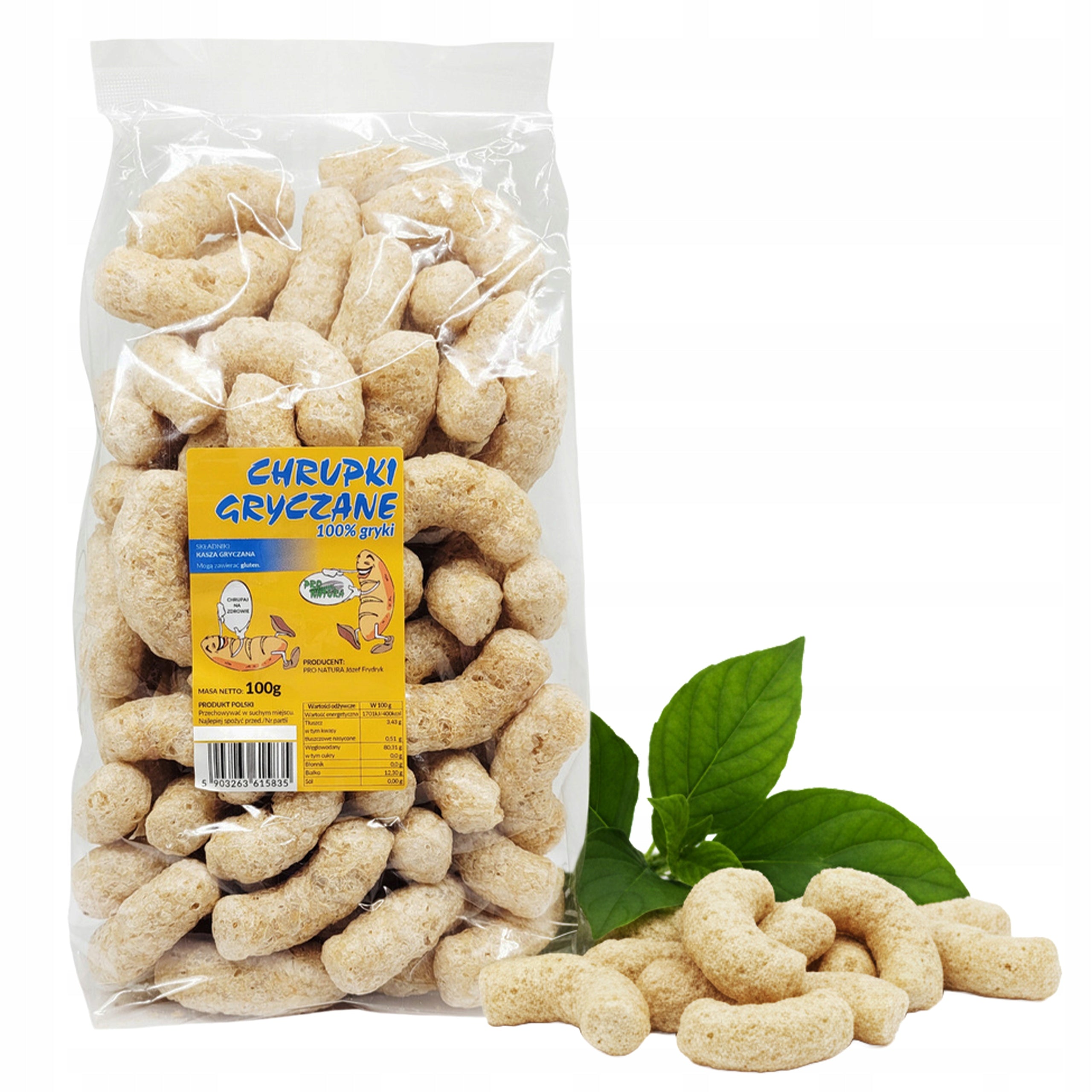 BUCKWHEAT CRISPS NATURAL healthy snack for children 100g pro natura fit