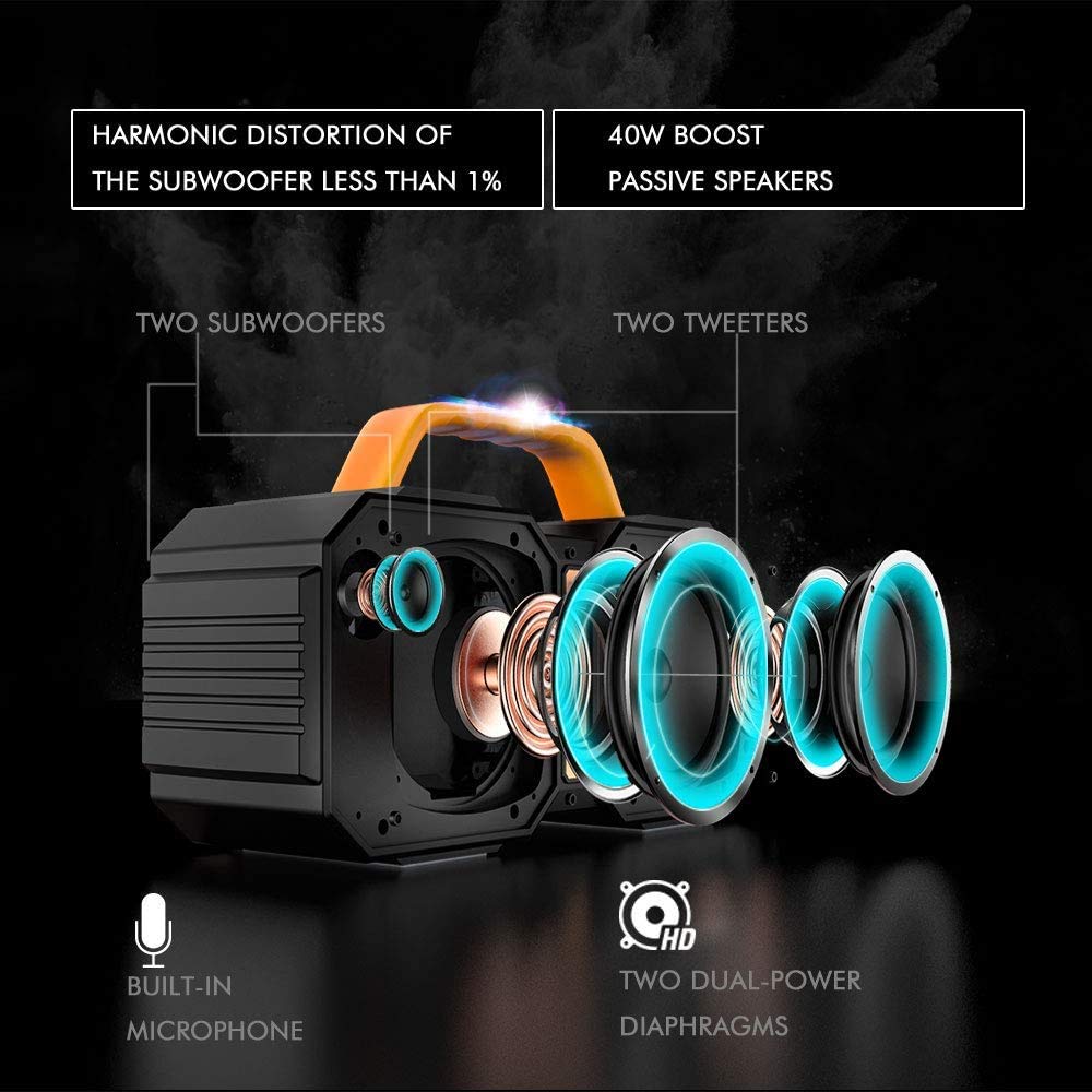 BUGANI Waterproof Bluetooth Speaker 40W Microphone Brand no brand