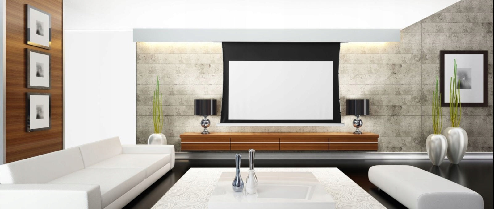 BUILT-IN SCREEN Suprema Kastor Pro 332x187cm 16:9 Matt Grey HD PRO +FREEBIE!! Brand SUPREMA