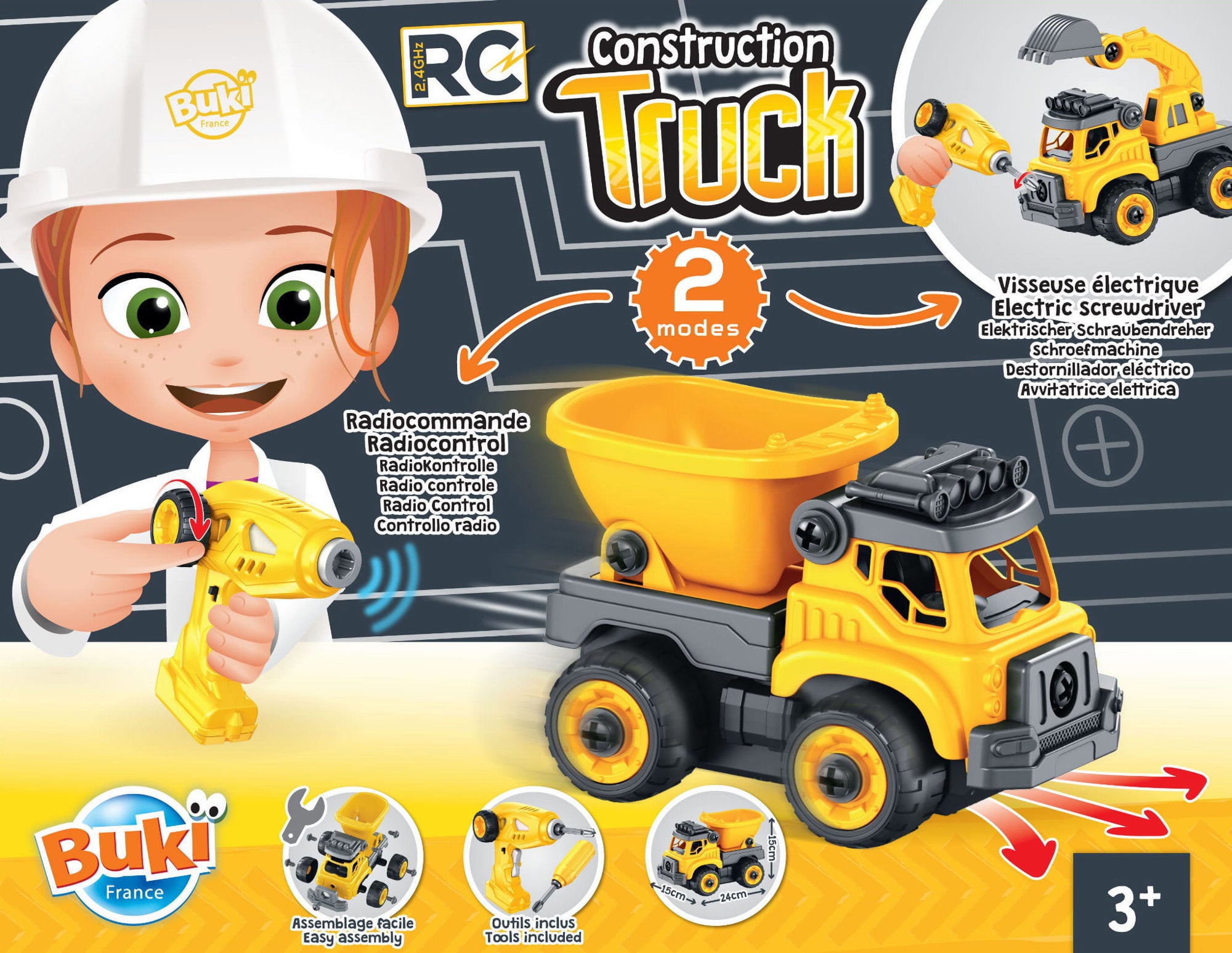 BUKI Remote Controlled Twist Truck with Educational Screwdriver Brand Buki