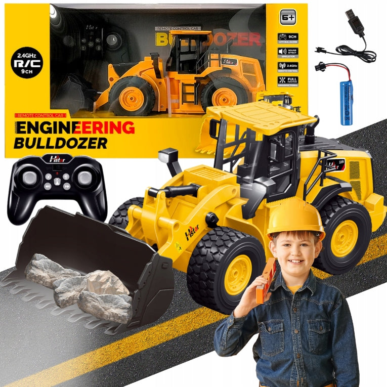 BULLDOZER EXCAVATOR REMOTE CONTROLLED BULLDOZER CONSTRUCTION VEHICLE R/C PILOT 9CH Packaging status original