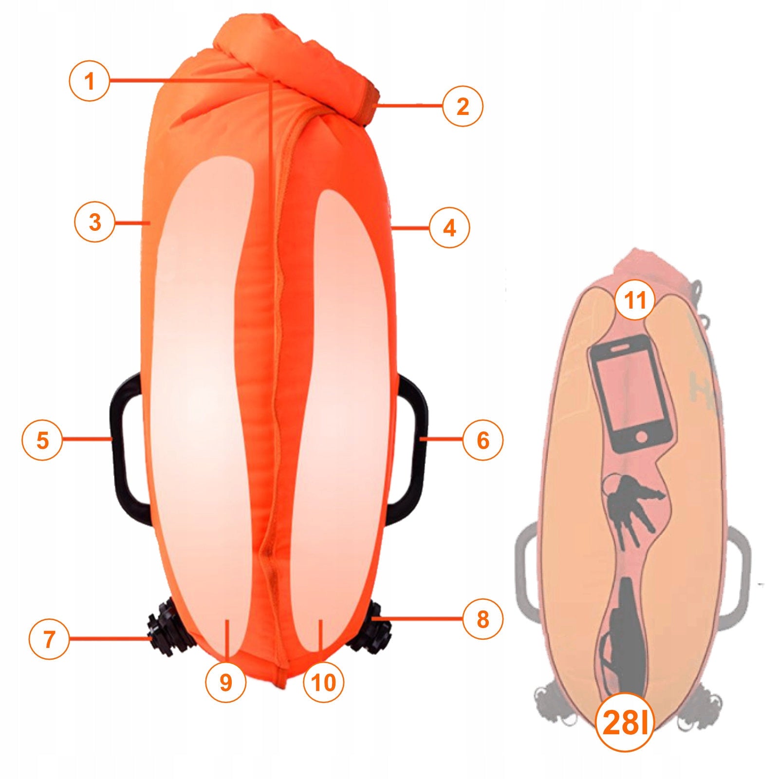 BUOY FOR SWIMMING BUOY SAFETY SWIMMING DRY POCKET AND WHISTLE For multipurpose