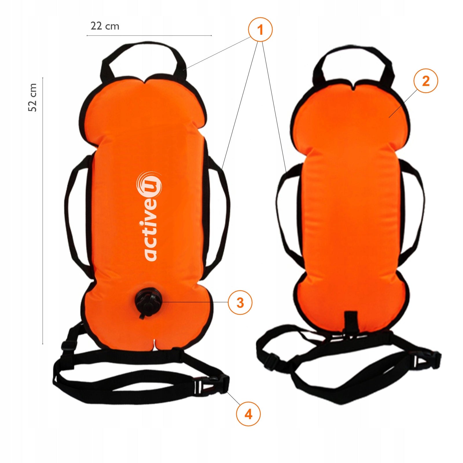 BUOY FOR SWIMMING SAFETY BUOY INFLATABLE LIGHT Manufacturer code AUBOJA-S-OR