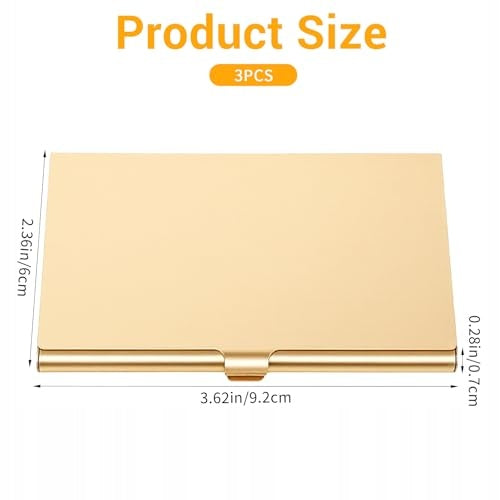 BUSINESS CARD CASE ALUMINUM GOLD SLIM FOR BUSINESS SET OF 3 PCS metal Manufacturer code Bez marki