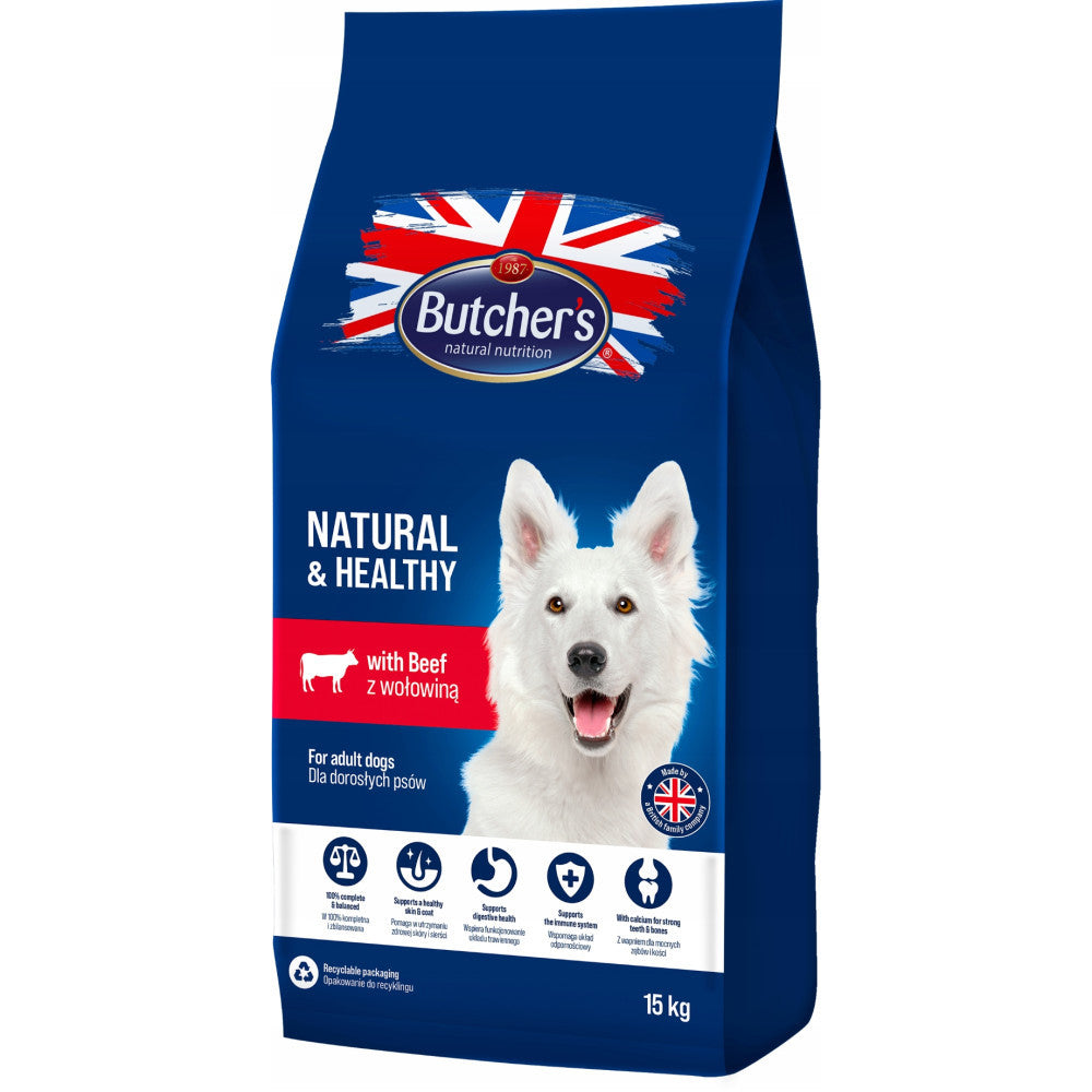 BUTCHER'S Dry dog food 15kg with beef adult dogs of all breeds