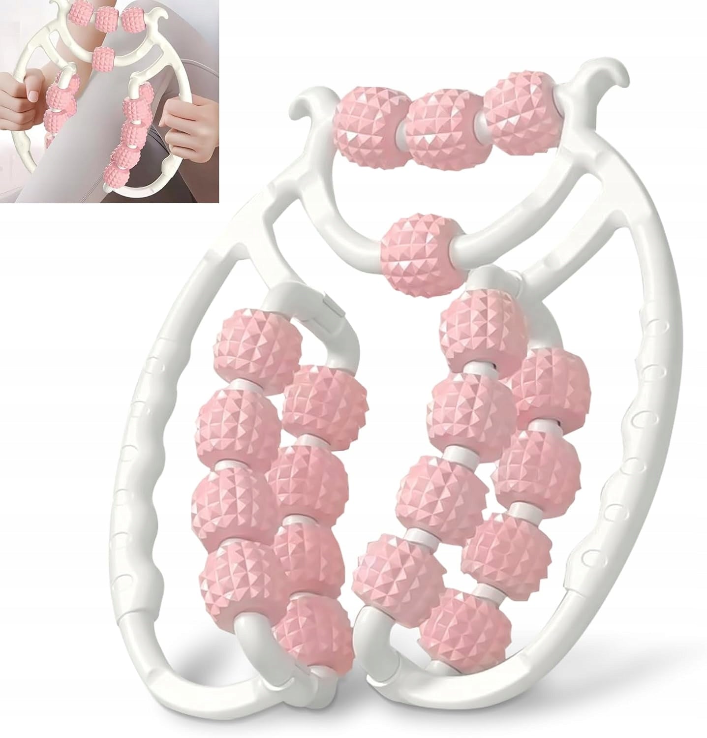BUTTOCK LEG BODY MASSAGER ANTI-CELLULITE MASSAGE ROLLER PINK