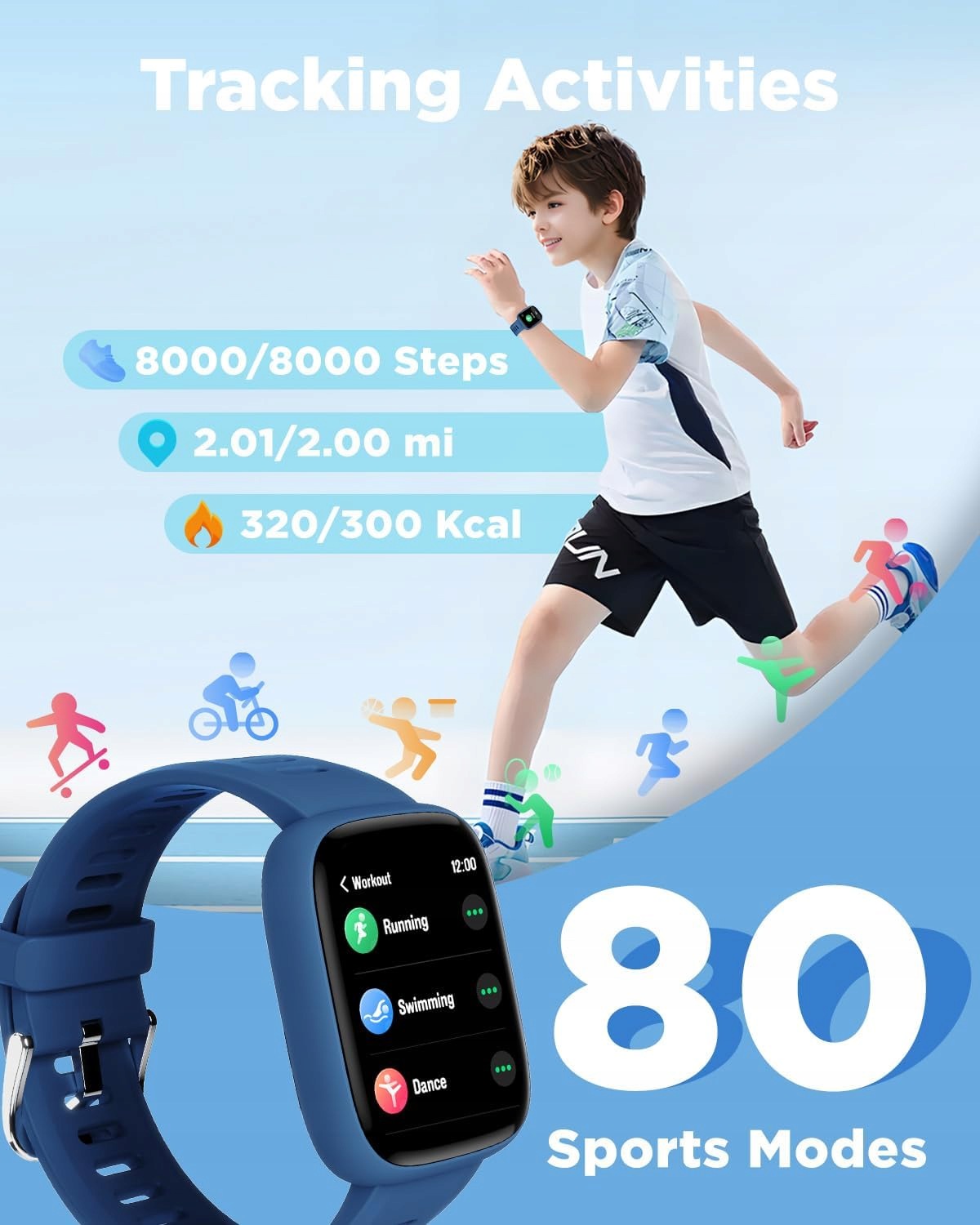 BW02 Smartwatch Kids Teenagers Heart Rate Game Waterproof IP68 Model other