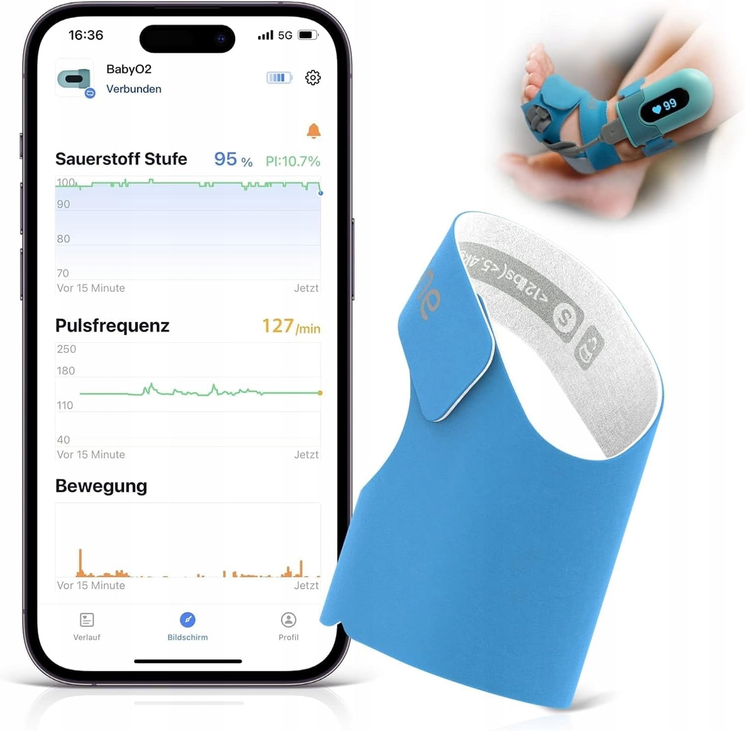 Baby Breathing Sleep Monitor 0-3 Years, Parent Alarm, Application, Chart Medical device yes