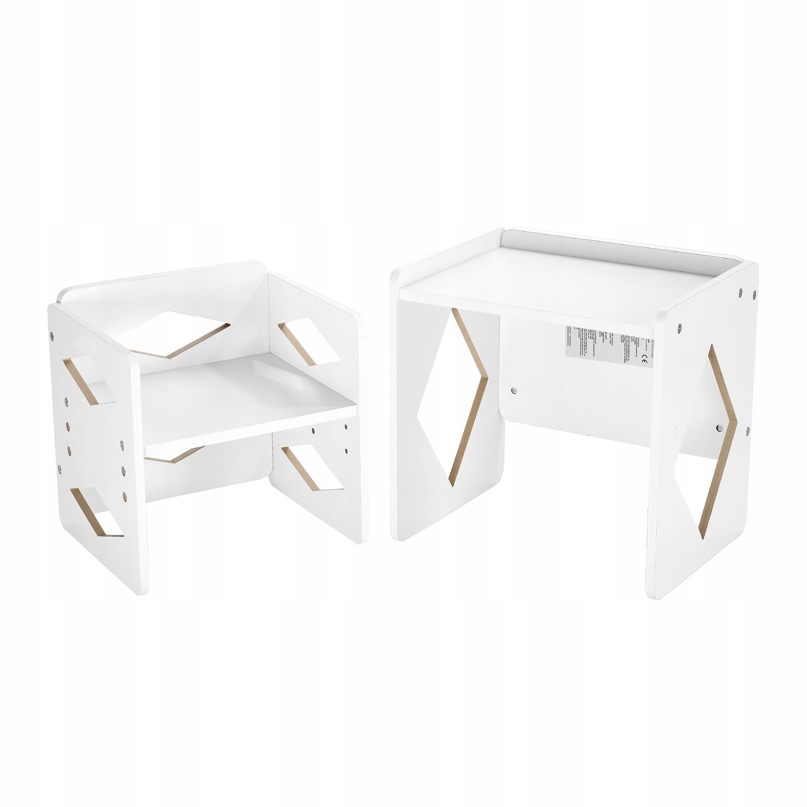 Baby Feeding Chair 3 Adjustable Heights White Wooden
