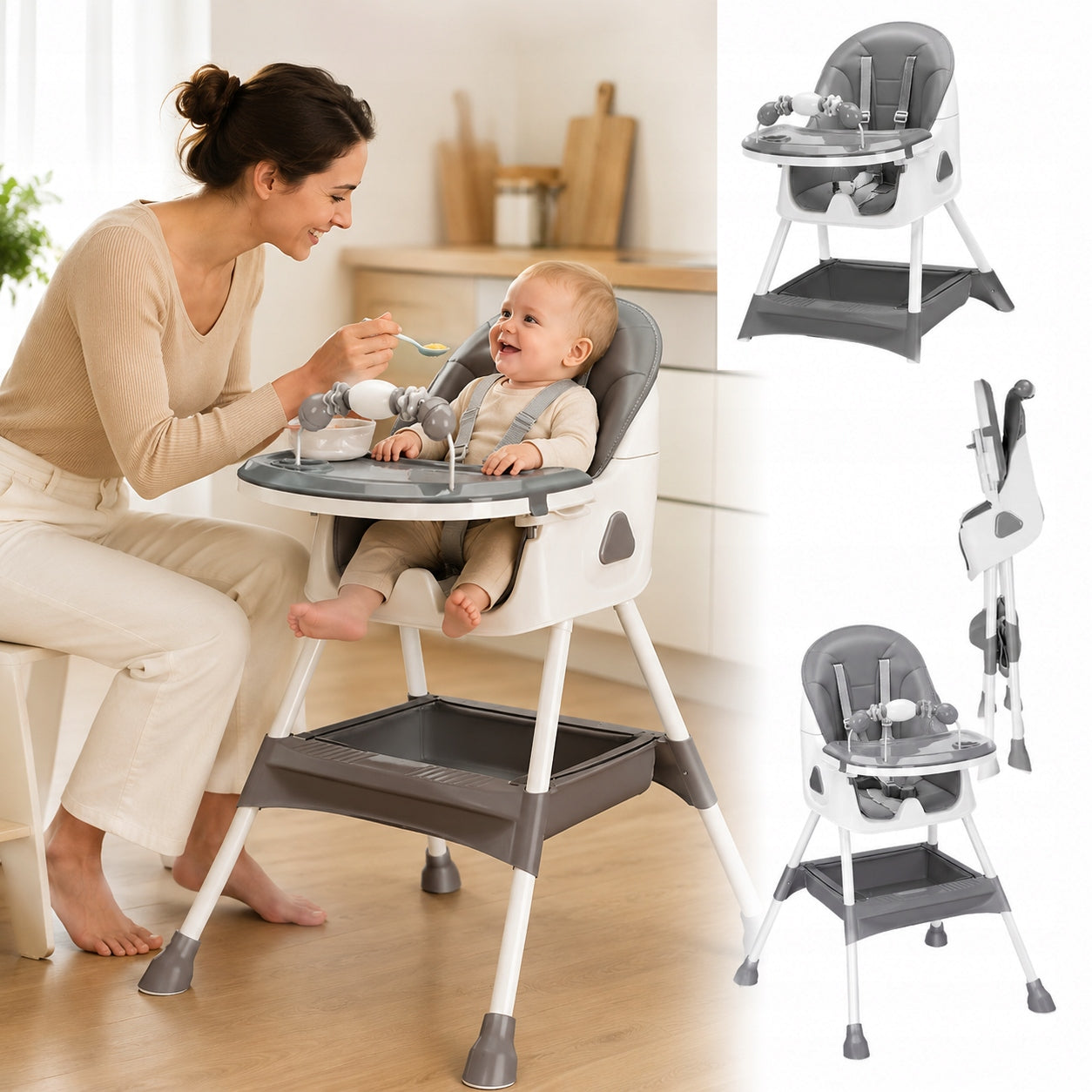 Baby Feeding Chair Seat Portable Trays SAFE BELTS 5x Manufacturer code dla chłopca dziewczynki 7687