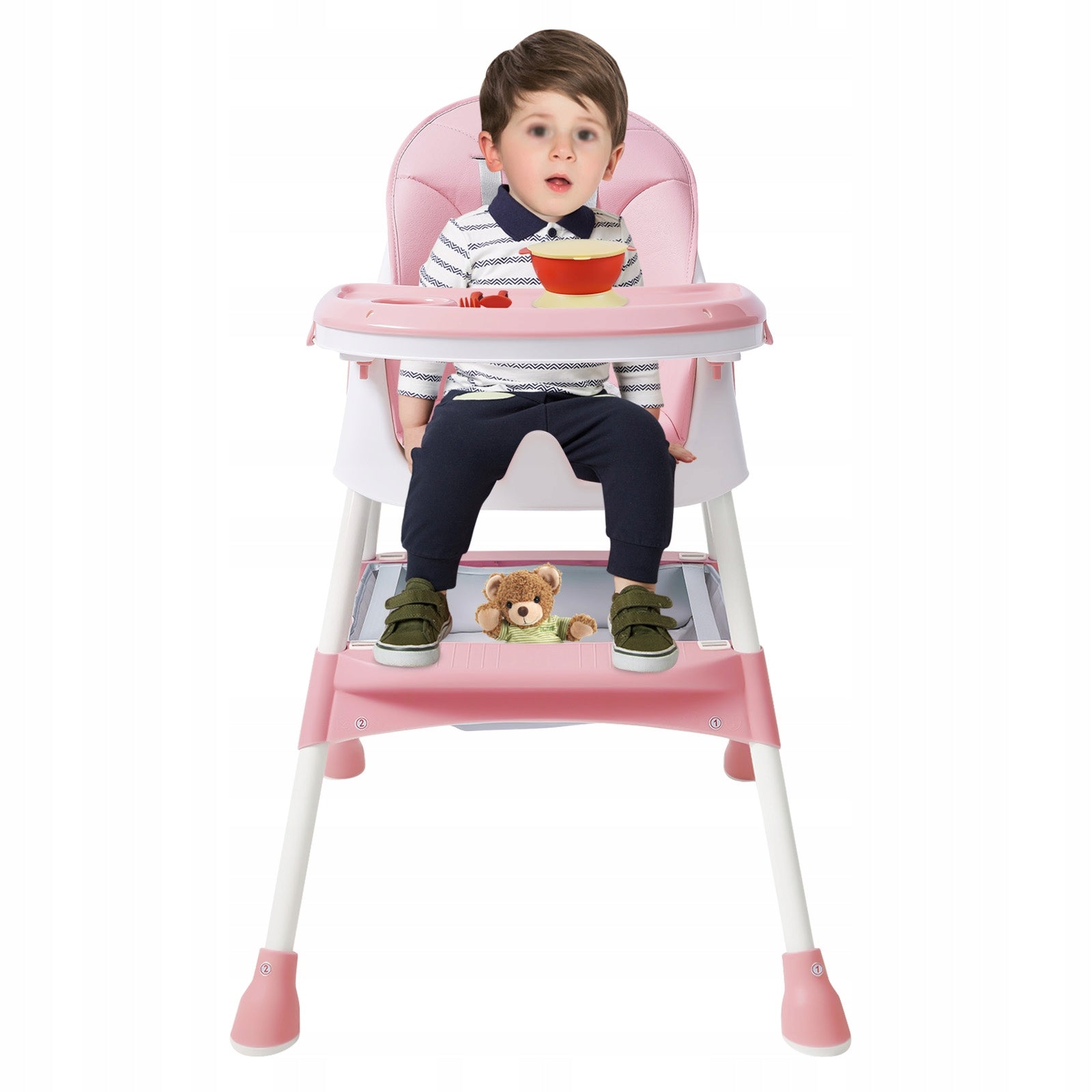 Baby High Chair, 2-in-1 Pink High Chair for Babies with Footrest,78*60*94cm Packaging status original