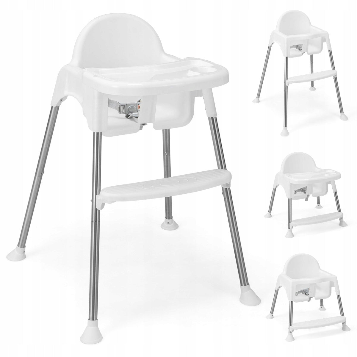 Baby Highchair 4 in 1 Folding with Removable Double Tray