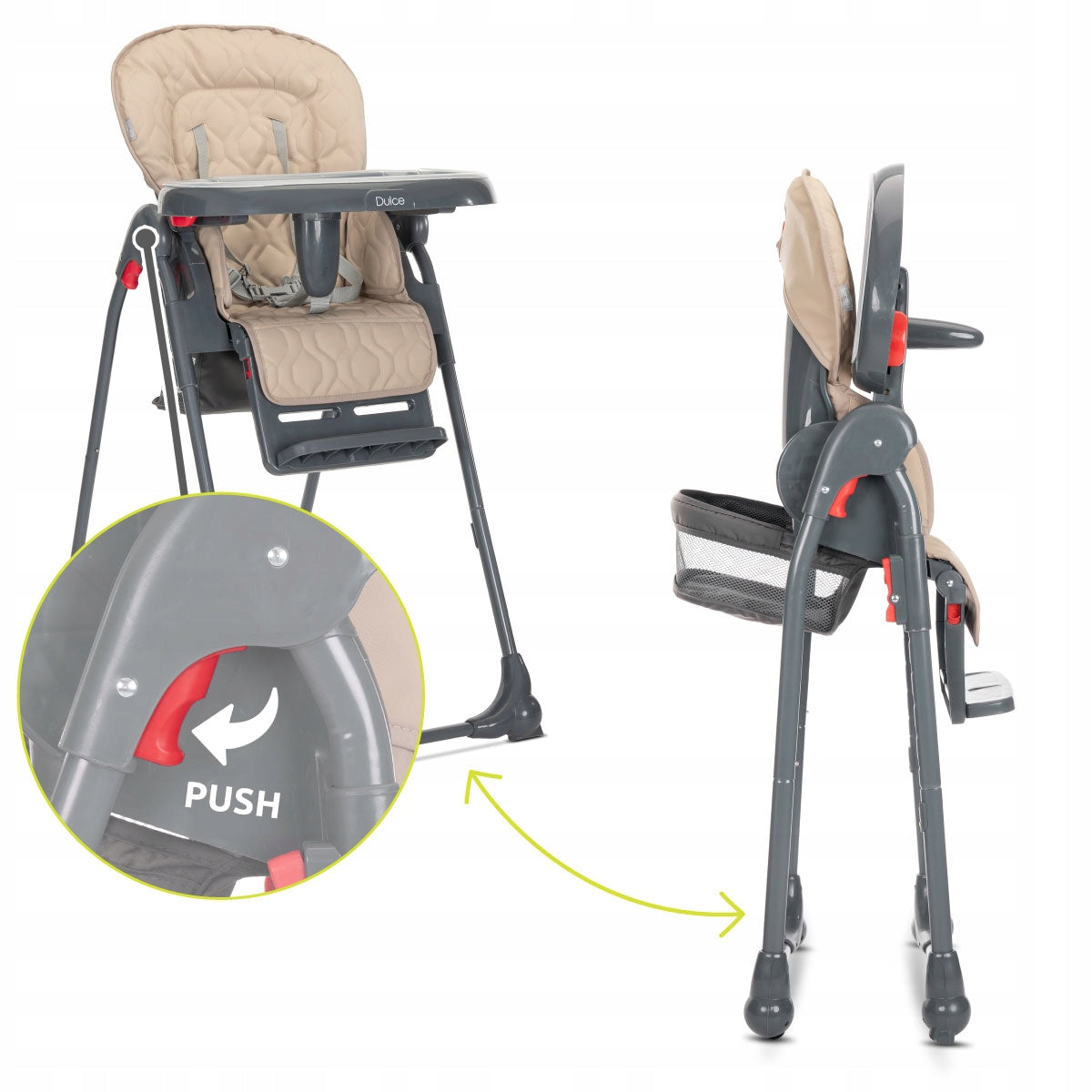 Baby Highchair Folding Adjustable Tray Lorelli Dulce EAN (GTIN) 3800166119106